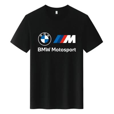 Top Estivo da Motociclista Uomo Serie BMW T-shirt Girocollo Manica Corta Cotone Mezza Manica Camicia Sottile Abbigliamento Uomo Harajuku