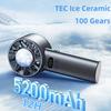 5200mAh Portable Handheld Fan LED Display Semiconductor Refrigeration 100 Speeds USB Rechargeable Outdoor Fan Double Ice Cooler