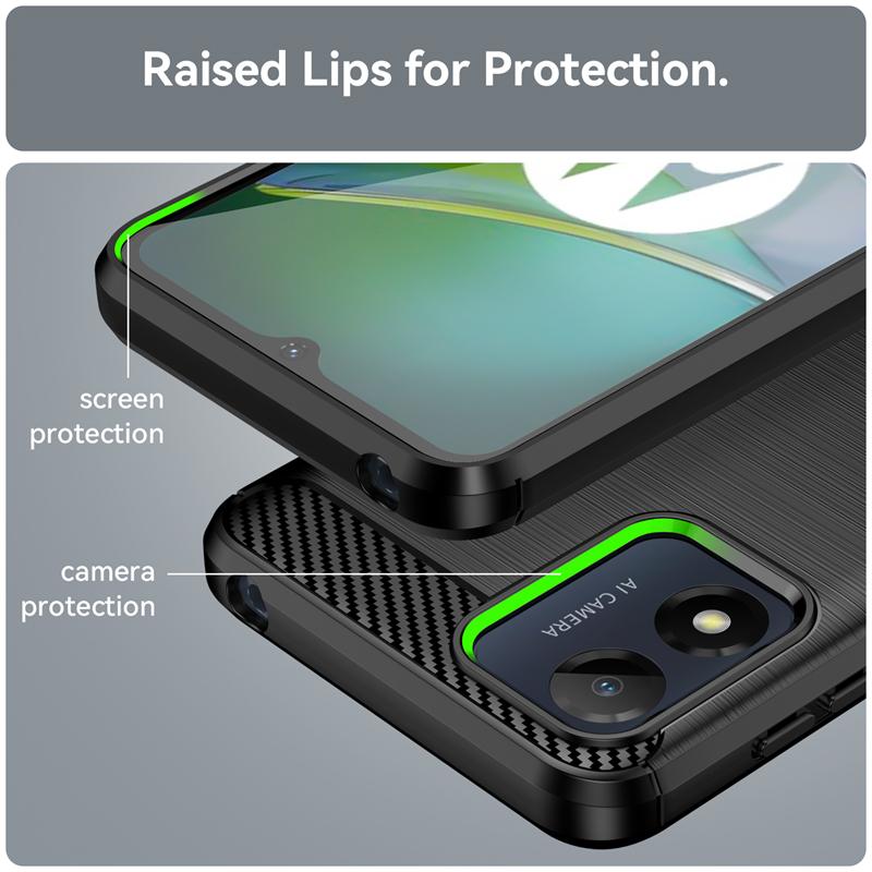 For Motorola Moto E13 Case Silicone Carbon Fiber Back Cover For Moto E13 E32 E22i E20 G13 G23 G53 G32 G72 Case For Moto E13 Case