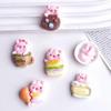Cartoon DIY Resin Ornaments: Cute Water Cup, Hamburger, Chicken Leg, Pink Pig, Cream Glue Hair Clips.