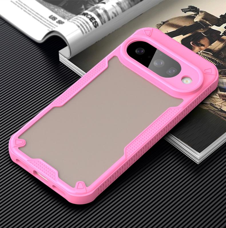 

For Google Pixel 10 ultra-thin shock-absorbing protective case for Pixel10 Pro transparent matte hybrid protective case Google Pixel 10 рожевий