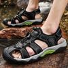 Fashion Genuine Leather Men Sandals Anti-collision Toe Mens Canyoning Shoes Durable Handmade Beach Shoes Non Slip Indoor Outdoor Sandals