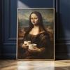 Funny Mona Lisa Poster Bathroom Wall Art with Toilet Paper Prints Toilet Decor Art Parody Canvas Painting Guest Toilet Gift
