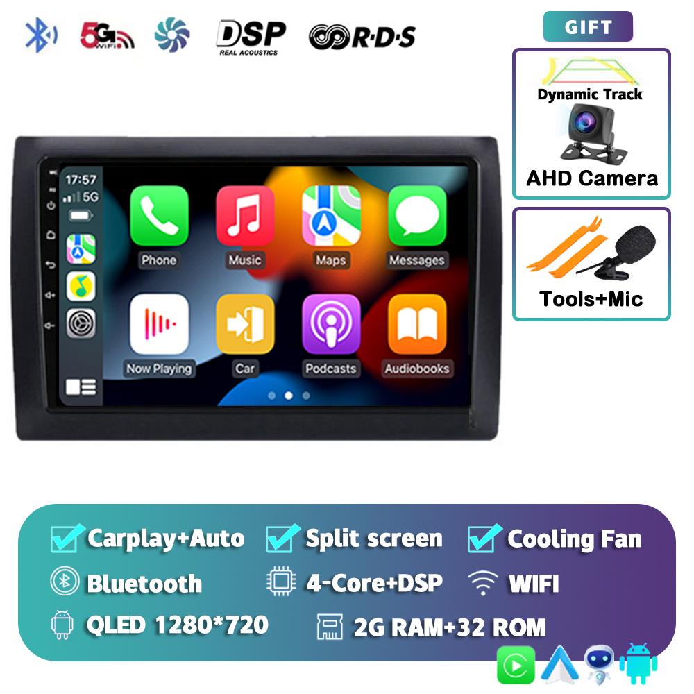 Android 14 CarPlay Auto Car Radio For Fiat Stilo 2001-2010 Multimedia Video Player GPS Navigation 4G+WIFI Stereo Audio Head Unit