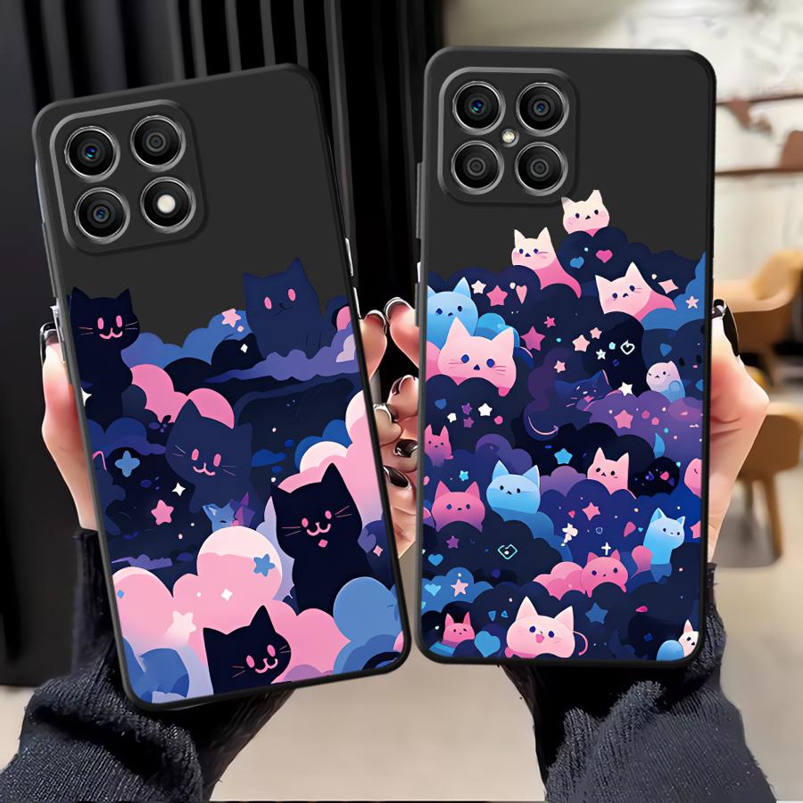 Cat Starry Night Case for Honor X6 70 X8 X7 200 400 Lite 90 8X Magic5Lite X9a X5b Funda Phone Cover