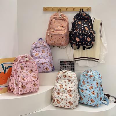 Kawaii Mignon Ours Rilakkumas Sac à Dos Grande Capacité Sac à Dos Anime Dessin Animé Élégant Sac d'École Étudiant Sacs à Bandoulière Cartable