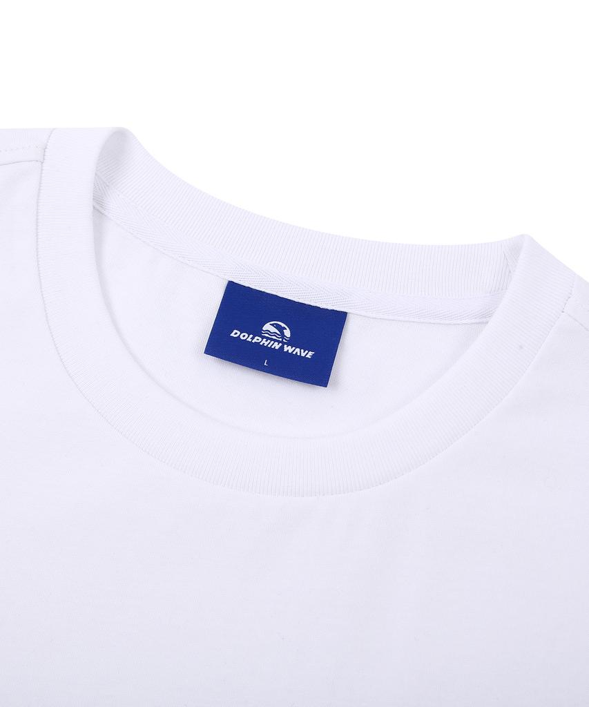 DOLPHIN WAVE APPAREL Dolphin Arch Logo Long Sleeve T-Shirt White