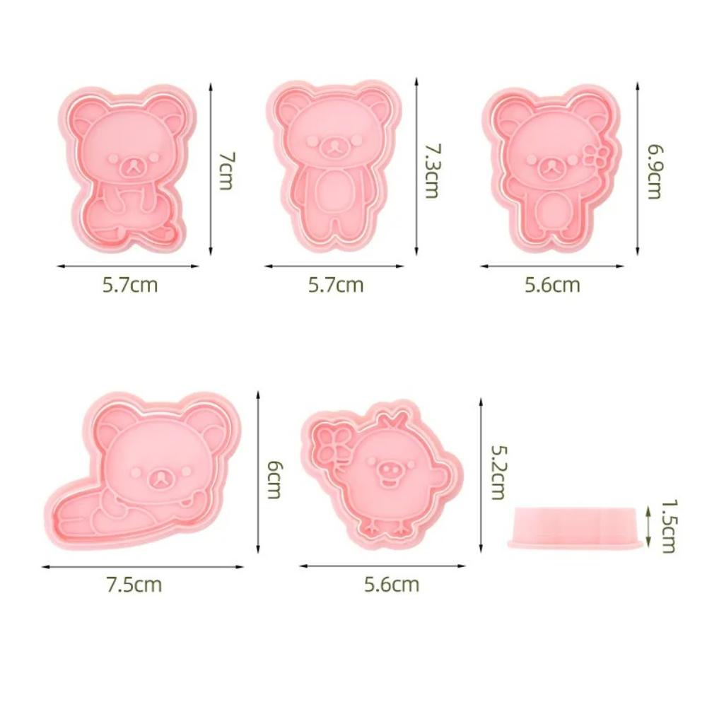 Cartoon Bear Cookie Cutter Set Relaxing Bear Cake Decorating Mold Baking Tools Home Kitchen Accessories for DIY Biscuit Pastry