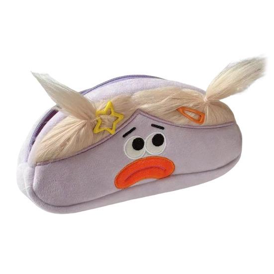 Yousheng Lustiges Frittiertes Haar Federmäppchen DIY Langhaarige Puppe Federmäppchen Box Große Kapazität Reißverschluss Organizer Aufbewahrungstasche Schreibwaren Organizer