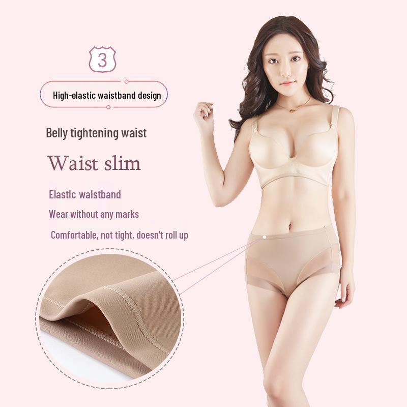Women's Mid-Waist Briefs - Transparent Mesh, Comfortable Ice Silk, Plus Size