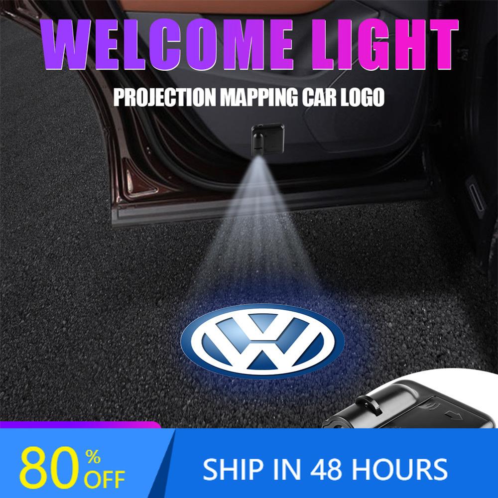 Styling Mouldings Car Stying Logo LED Car Door Magnetic Welcome Light Laser Projector Light For Volkswagen Rline Golf 4 5 Tiguan