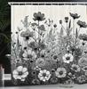 black and white shower curtain misty tall trees woodland natural landscape fabric bathroom decoration shower curtain with hook