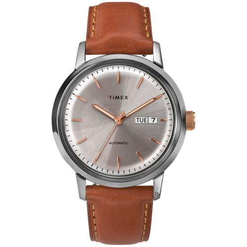 

Timex 40mm Marlin Auto Silver/Ivory/Tan One Size