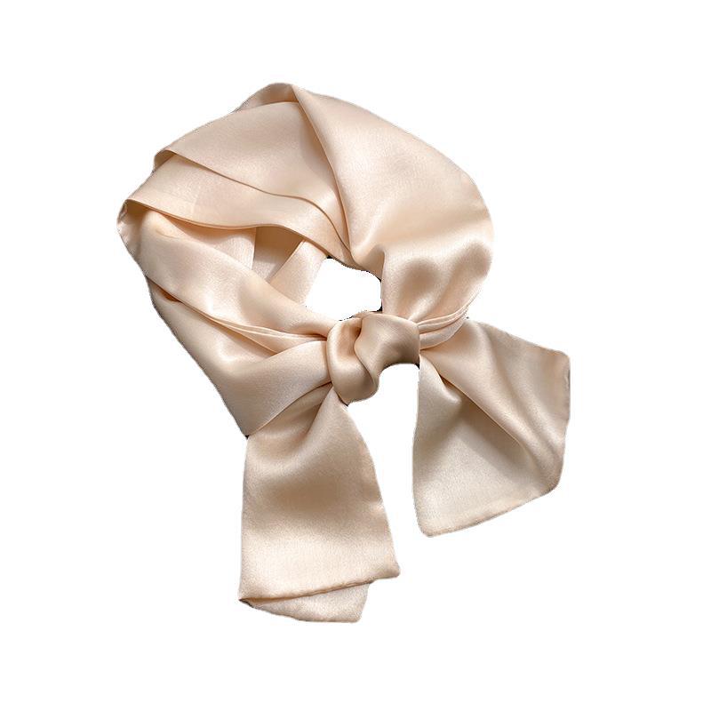 Solid 100% Natural Real Silk Scarf Women Bandana Square Scarves Wrap Kerchief Mulberry Spring Fashion Luxury High Quality Hijab