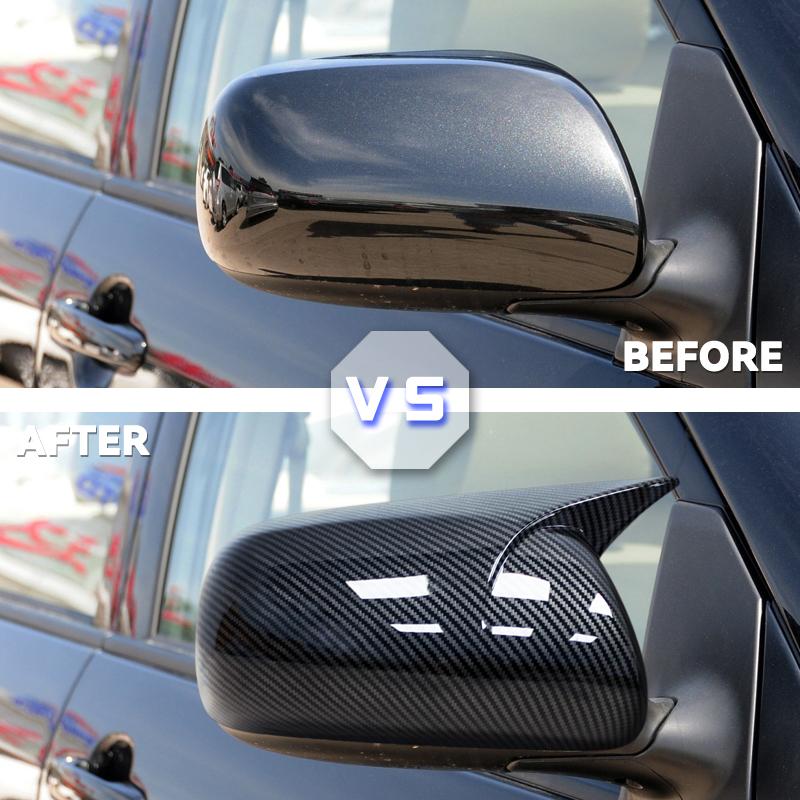Náhradní kryty zpětných zrcátek Toyota Corolla 2007-2013 Vios Yaris Sedan P90 2008-2013 Carbon Fiber Gloss Black