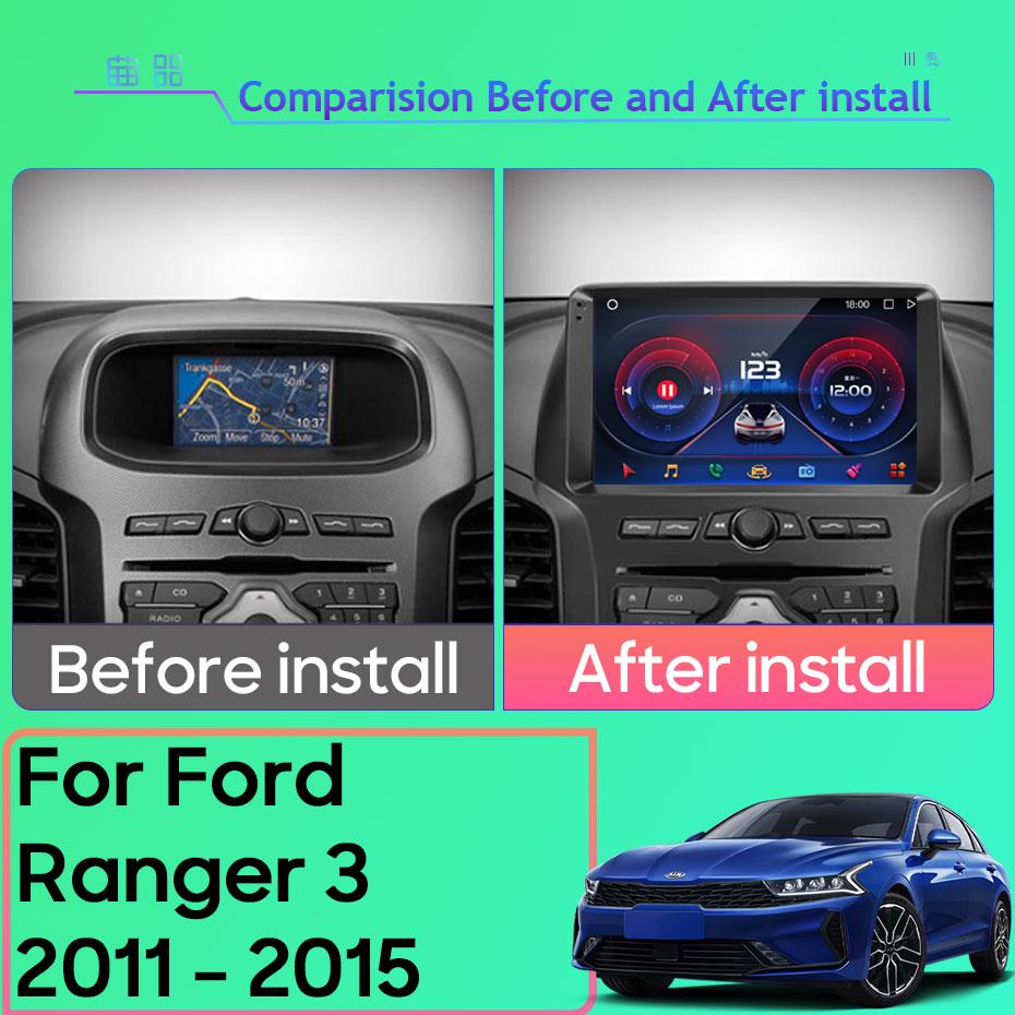 Android Multimedia For Ford Ranger 3 2011 - 2015 Car Stereo CPU Radio QLED Player Navigation Carplay Auto HDR 5G Cam BT Dash