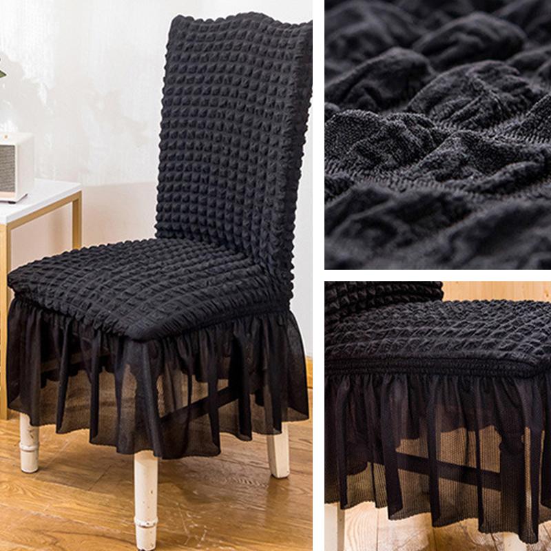 Thickened 3D Bubble Yarn Lace Skirt Chair Cover Home Universal All-inclusive Stretch One-piece Dining Chair Decorative Cover