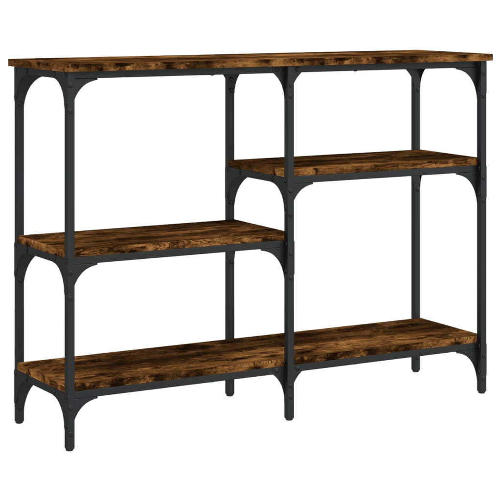 Console Table Smoked Oak 102x29x75 cm Wood Based Panel