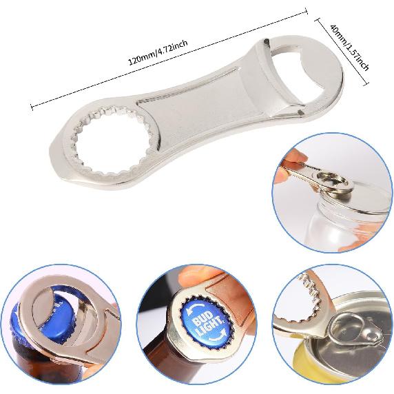 Mason Jar Opener, Canning Jar Opener for Sealed Lids, Beer Bottle Opener, Soda Can Opener, Beer Can Opener(Silver)