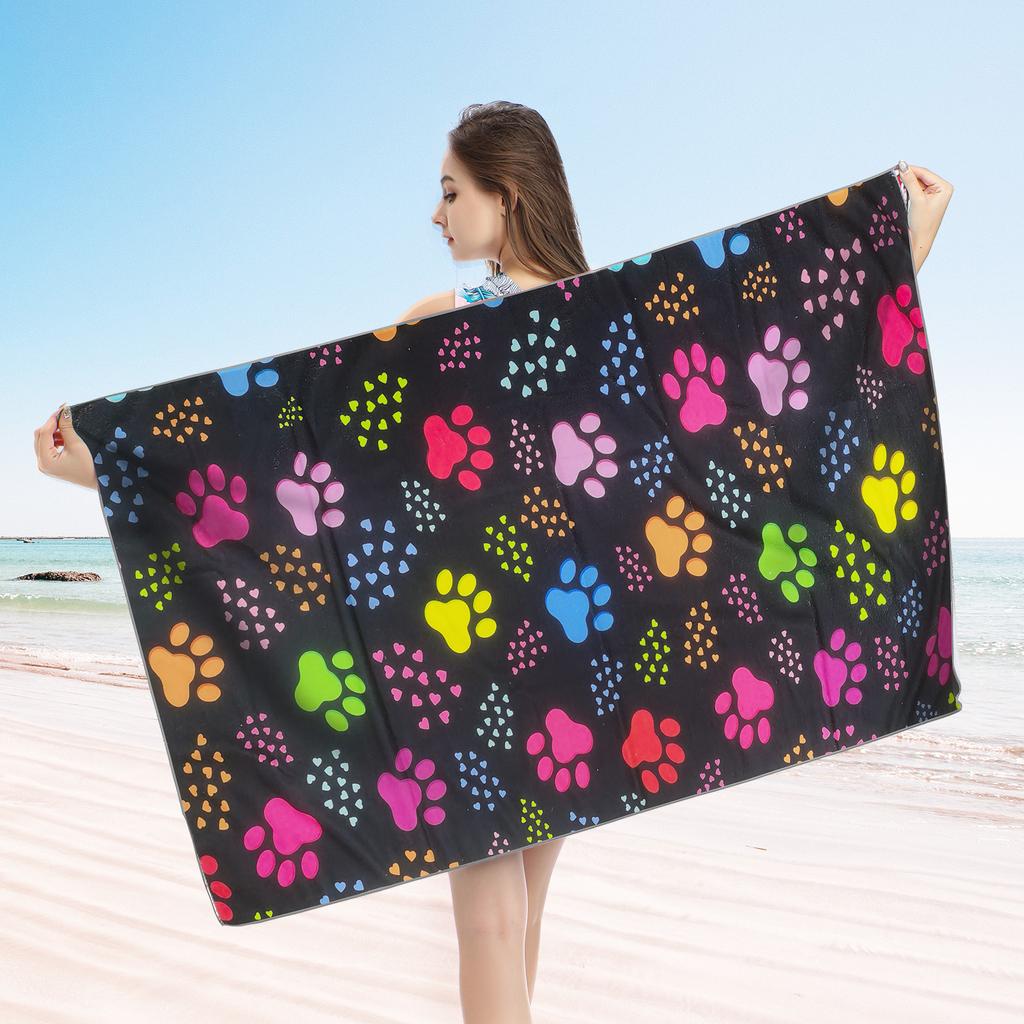 1pc Fashionable Leopard Print Large Beach Towel, Multifunctional Beach Towel for Sports Swimming, Yoga, Camping
