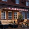 Electric Retractable Awning Red and White 3 X 2.5 M