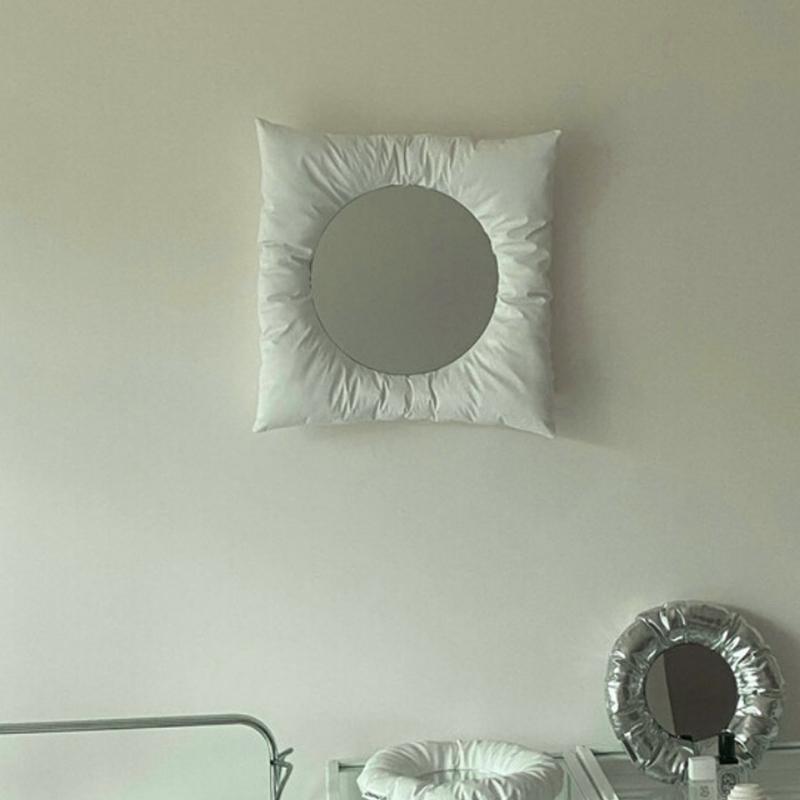1PC Wall Hanging Mirror Bedroom Pillow Mirror INS Makeup Mirror Creative Square Modern Wall Mounted Mirrors Wall Decor Home