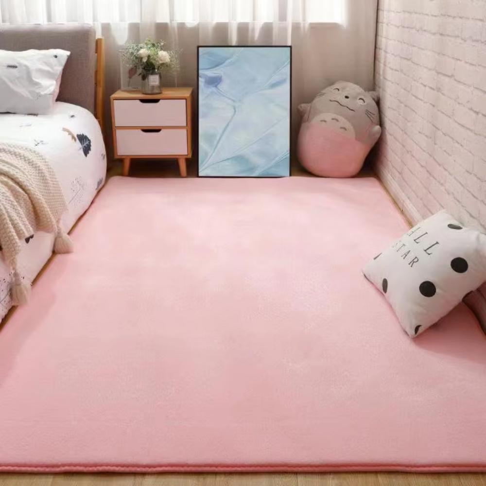 Modern Solid Colors Theme Carpet Bedroom Bedside Soft Nonslip Rug Living Room Sofa Decor Carpet Lounge Coffee Table Floor Mat