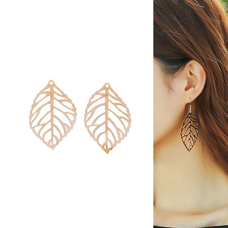 

Engood 100Pcs Hollow Leaves Rhinestone Sewing Trim & Embellishments Craft for DIY Earing Necklace Pendant Hair Accessories EG233 золотой
