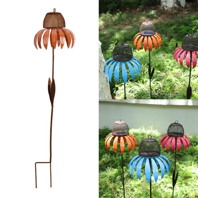 Wild Bird Feeder Anti-Rust Coneflower Outdoor Metal Bird Feeders with Stand