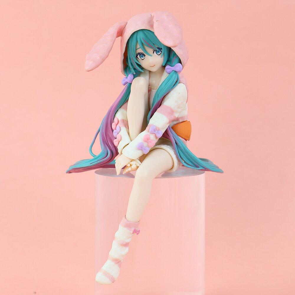 14cm Hatsune Miku Anime Anime Action Figure Rabbit Ear Pajamas Model Toy Toy PVC Collection Ornaments Decoration Gifts