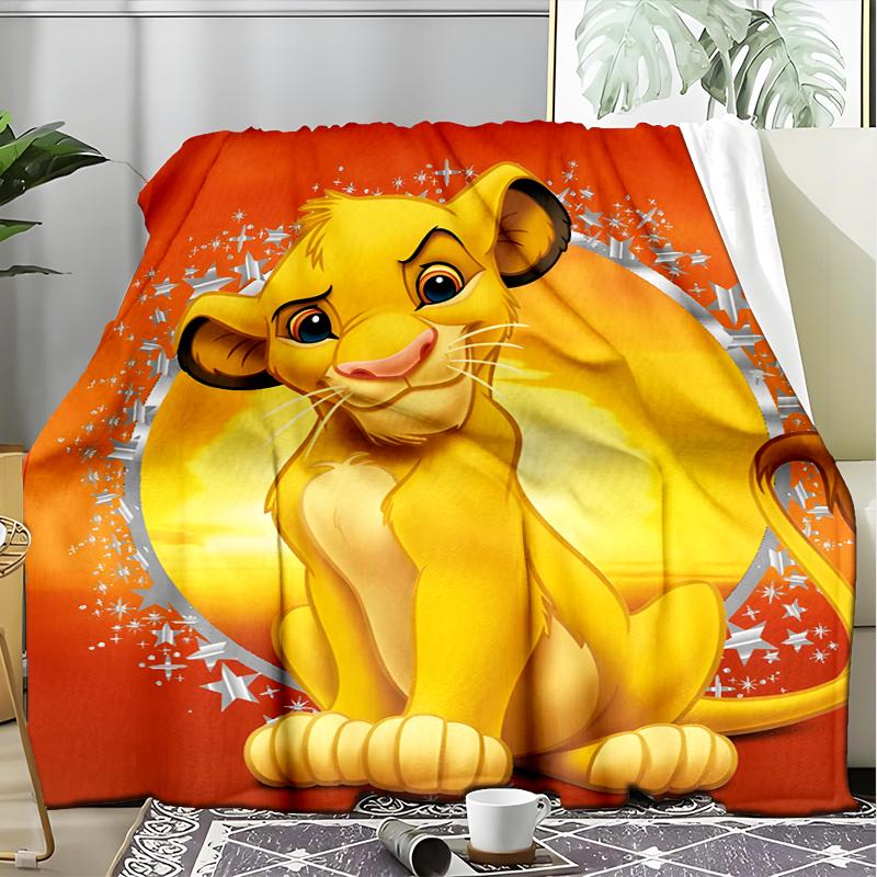1PC Cartoon Lion king Printed Soft Flannel Blanket Throw for Adult Bedroom Living Room Sofa Camping Travel Fan gifts Christmas Gifts