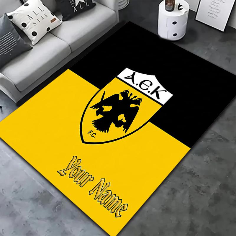 Aek Fc Benutzerdefinierter Name Teppich für Wohnzimmer Schlafzimmer Zuhause Sofadekoration, Kinder Spiel rutschfeste Fußmatte