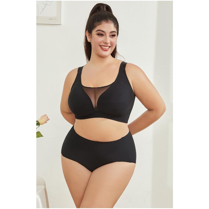 Plus Size Full Cup Mesh Bra Thin Cup For Large Bust