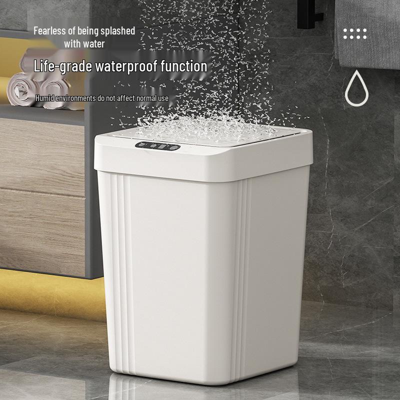 Automatic Smart Sensor Trash Can for Living Room and Bathroom - Minimalist Design with Touch-Free Lid Opening