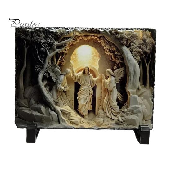 

Воскрешение Иисуса Деревянное Украшение Ретро Иисус Восстает из Гроба Центральная часть Религиозное Украшение Рабочего Стола Подарок для Христианских Друзей Семьи S