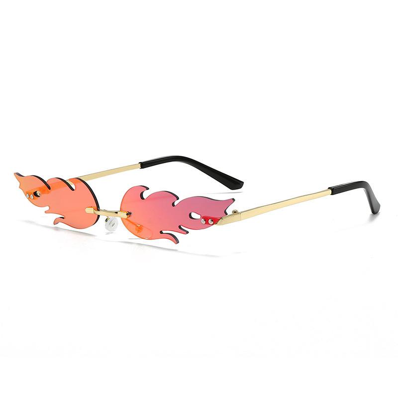 Flame Frameless Sunglasses Party Sunglasses Feather Sunglasses Metal