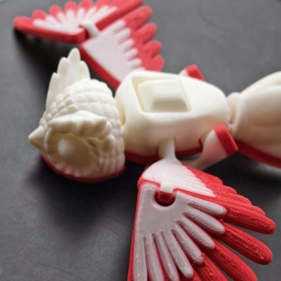 Movable Joints Owl Model 3D Printed Owl Figure Toy Articulated