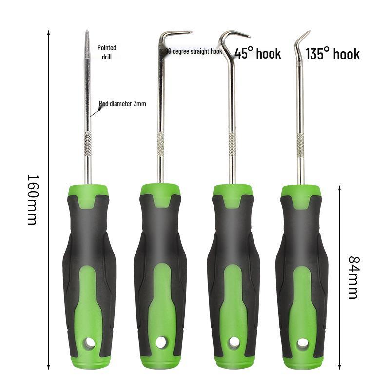 4-Piece Oil Seal Hook and Puller Tool Set for Installation and Removal