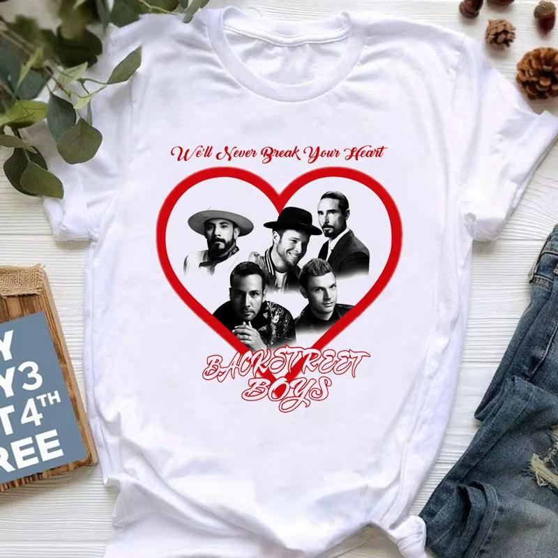 Nyári Backstreet Boys pólók Rock Band Rövid ujjú Rock Női Utcai Trend Pop Alkalmi Harajuku Grafikus Női Pólók