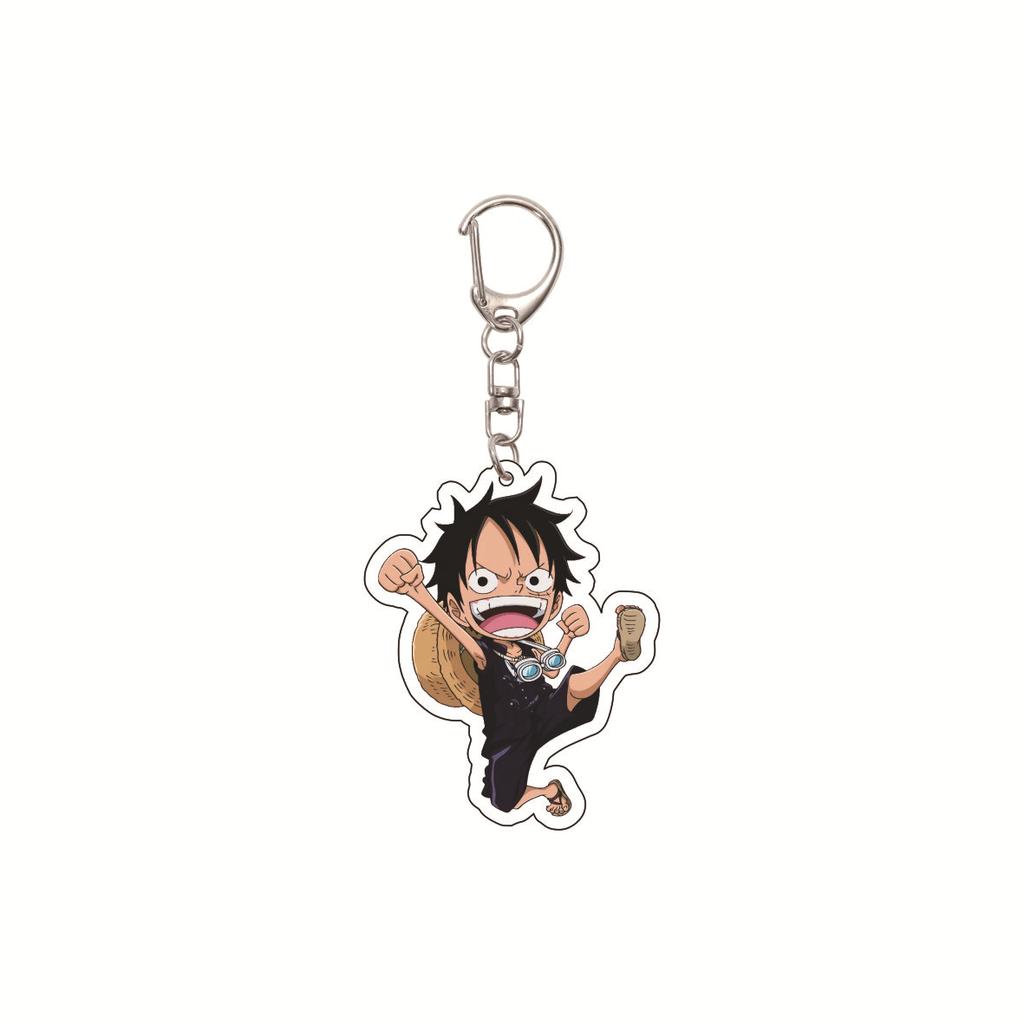 Anime One Piece keychain/clip with Chopper and Zoro Acrylic Keychain, Cartoon Acrylic Keychain Gift, Luffy Bag Keychain
