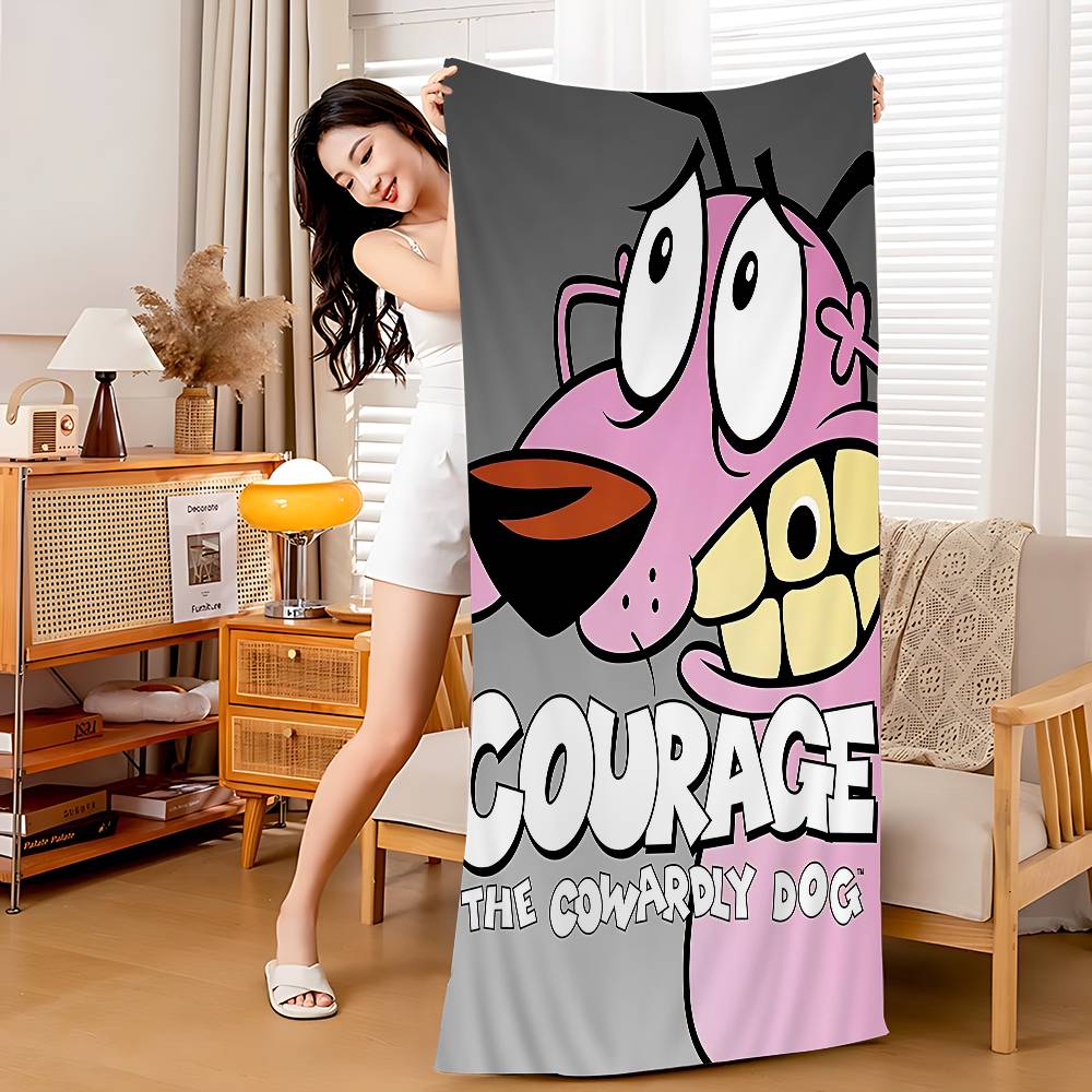 

Cartoon C-COURAGE The C-Cowardly Dog Bath Towel Microfiber Soft Water Absorbing Breathable For Girl Kids Decorative Cartoon W30*H60(CM)