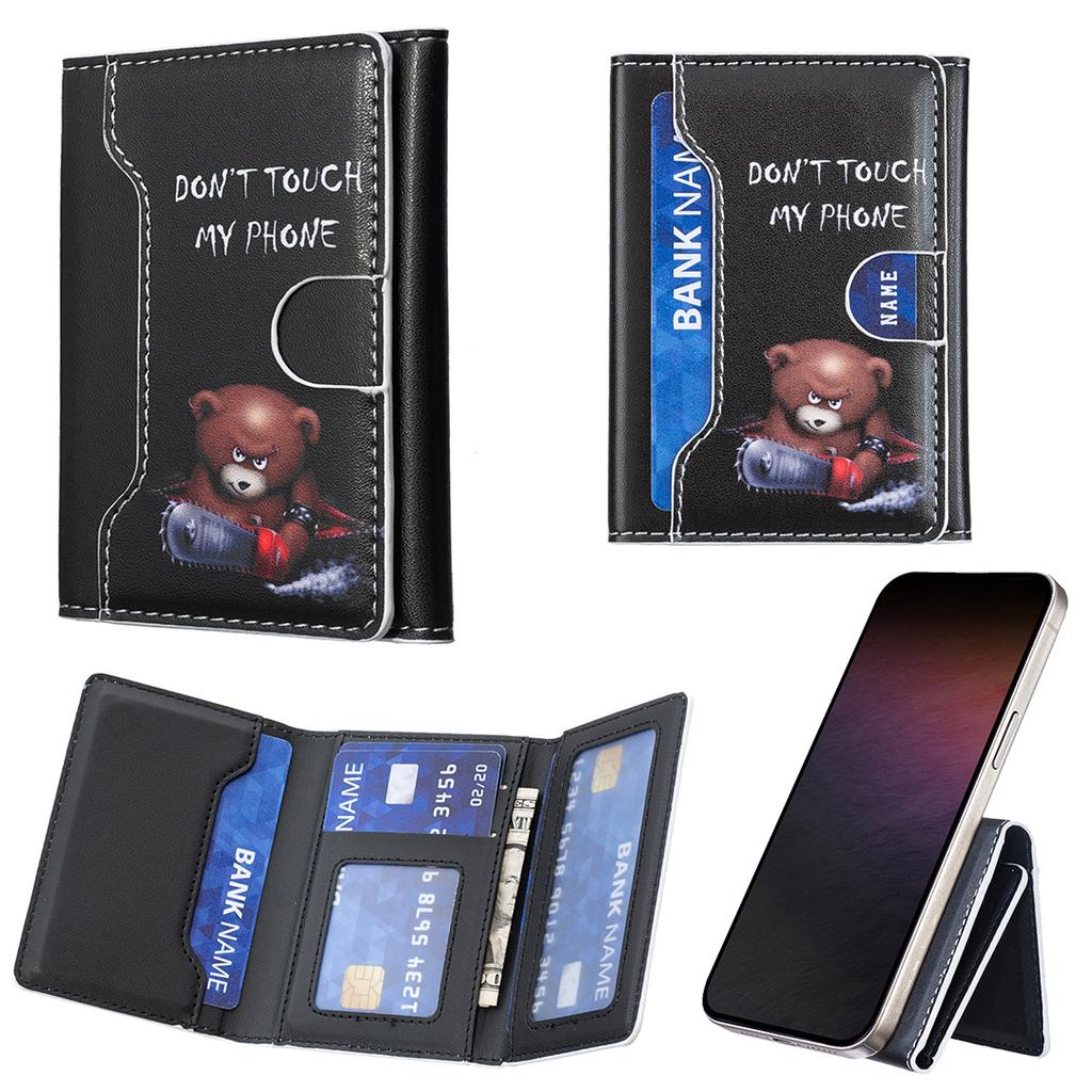 Bolsa de cartão divisória magnética Magsafe universal para telemóvel iPhone, bolsa de cartão de armazenamento pintada com cartoon Samsung