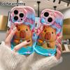 Phone Case: 2D Flat, Suitable for iPhone 18 17 16 15 14 13 12 Pro Protective Case, Phone Decoration, Bathing Capybara, Halloween and Christmas Gifts