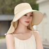 Wide Brim Foldable Shawl Hat Anti Uv Adjustable Integrated Face Mask Fisherman Hat Large Brim Sun Hat Tea Picking Hat Summer