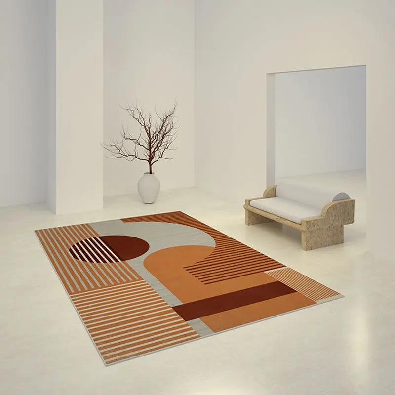 Nordic Modern Minimalist Living Room Carpet Abstract Non-slip Luxury Bedroom Rug Home Decoration Fluffy Square Vortex Mat