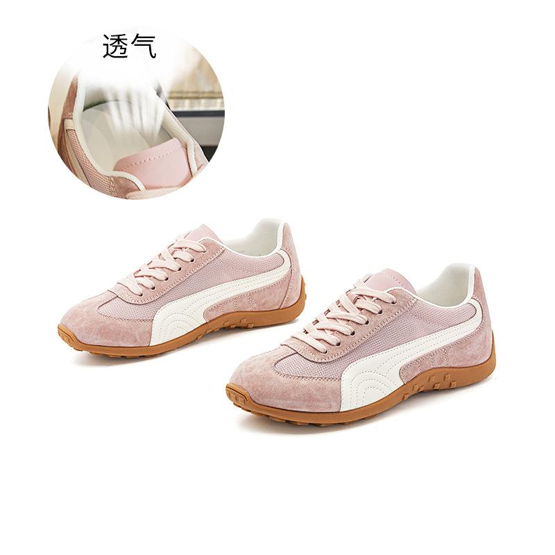 Genuine leather Forrest Gump shoes women's 2025 summer new thick-soled versatile little white shoes women's color matching retro ballet training s