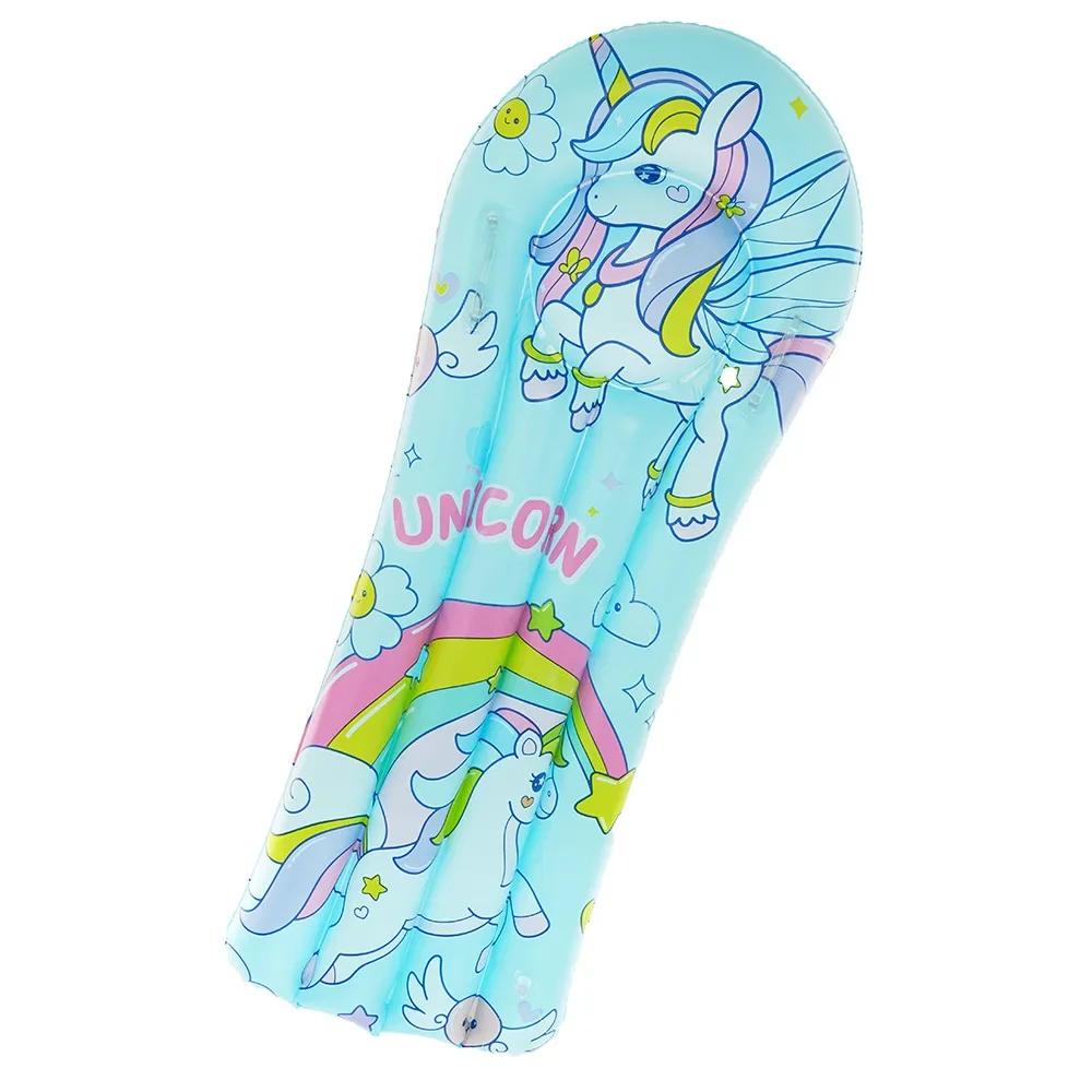 Summer Children's Inflatable Toy Surfboard with Handle Outdoor Cartoon Inflatable Floating RaftWater Party Pool Accessories