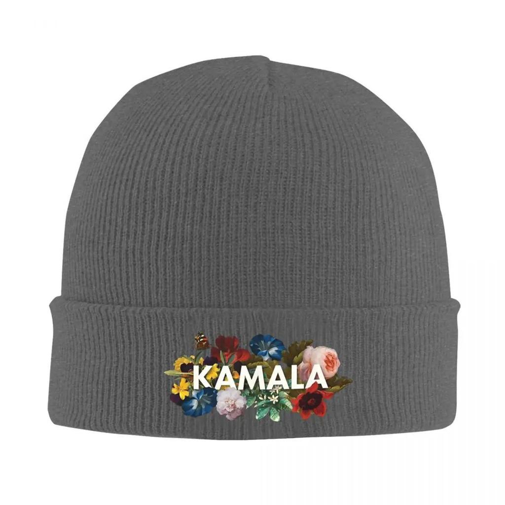 2025 New Kamala Harris Vintage Floral Knitted Caps WoUnisexs Unisexs Beanie Autumn Winter Hot Sale Hats Acrylic First FeUnisex Preside