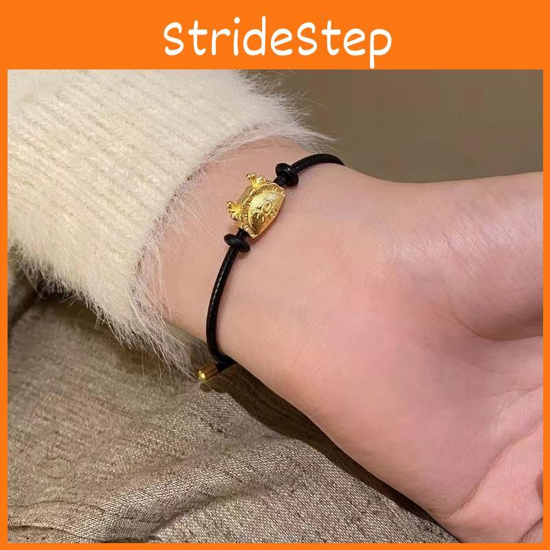 Summer 2024 Fashion Womens Black Dragon Bracelet With Red Rope And Lucky Charm