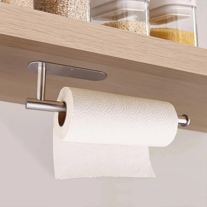 Küchenrollenhalter Edelstahl Toilettenpapierrollenhalter Ohne Bohren Toilettenwandhängend Toilette Badezimmer Tissue Stange